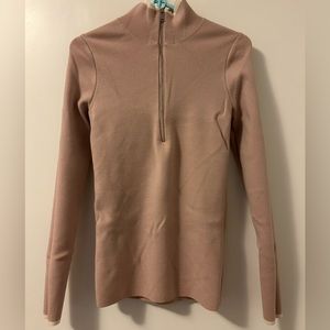 Reiss mock neck half zipper 86% wool blend sweater, very warm. Size small.